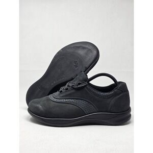 SAS Walk Easy Shoes Womens Size 9.5 Wide Walking Sneakers Lace Up Low Top Black